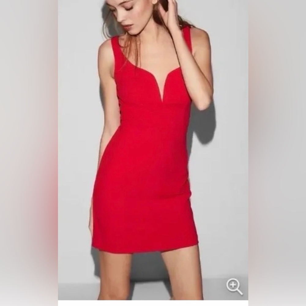 Express Red Mini Dress Sweetheart Neckline Sleeveless Size 8 NWT